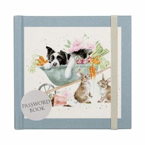 Wrendale Design 1: 'Sleeping on the Job' Border Collie and Rabbit Password Book