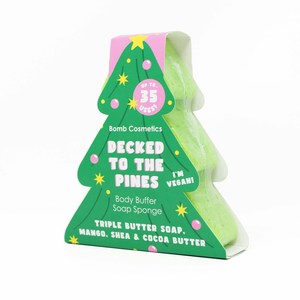 Bomb Cosmetics Body Buffer Soap Shower Sponge Decked To The Pines