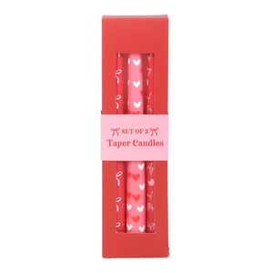 Candles: S/3 Girl Gang heart taper candles