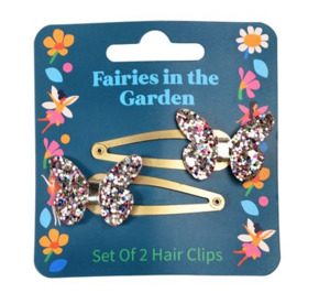 Fairies in the Garden hair clips