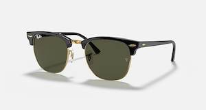 Ray Ban: RAY-BAN CLUBMASTER CLASSIC BLACK W GREEN POLARISED