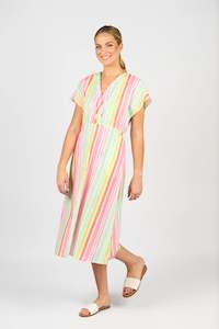 Vassalli: VASSALLI DROP SHOULDER DRESS WITH WRAP BODICE