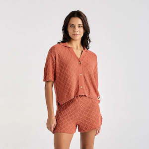 WRANGLER SCALLOP SHRUNKEN KNIT SHIRT