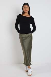 Ivy Jack: IVY + JACK ROSETTE STAIN BIAS MIDI SKIRT