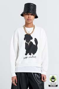 KAREN WALKER KEEP WALKIN ORGANIC COTTON CREWNECK