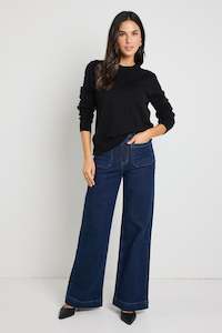 BY ROSA STAYCATION FINE GAUGE CASHMERE BLEND KNIT JUMPER