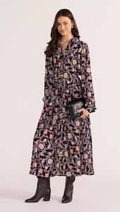 MINKPINK REGAL LONG SLEEVE MIDI DRESS
