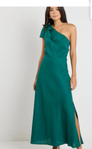Georgia Mae: GEORGIA MAE MIRROR LINEN BLEND ONE SHOULDER DRESS