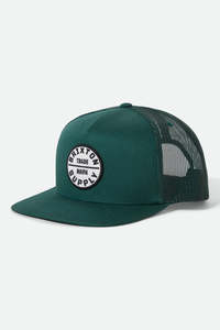 Headwear: BRIXTON OATH MP TRUCKER HAT - NIGHT SAGE