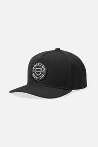 Headwear: BRIXTON CREST C MP SNAPBACK - BLACK