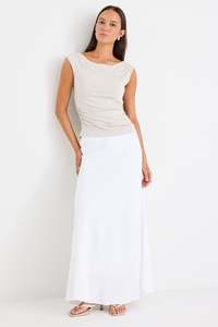 STORIES BE TOLD BACKSTREET STONE STRETCH BOAT NECK SLEEVLESS TOP