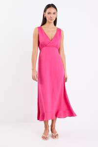 Womens: BY ROSA. ANGELIC HOT PINK SLEEVELESS DRESS