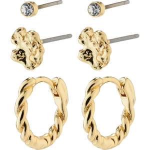 Jewellery: PILGRIM EMANUELLE 3 IN 1 EARRINGS - GOLD PLATED