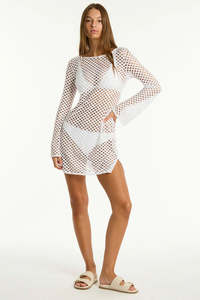Sea Level: SEA LEVEL CASTAWAY COVER UP WHITE