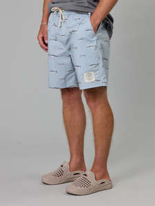 JUST ANOTHER FISHERMAN MULLET STACK VOLLEY SHORTS STERLING BLUE
