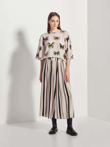 Juliette Hogan: JULIETTE HOGAN ARCADE SKIRT (ARTISAN STRIPE SILK)