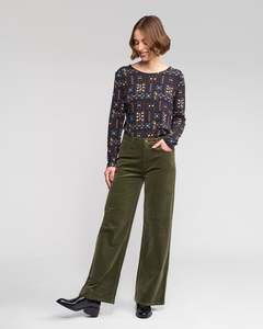 VASSALLI EMPIRE CORD PANT WIDE LEG FULL LENGTH