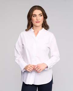 Vassalli: VASSALLI MANHATTAN SHIRT RUFFLE TRIM V NECK