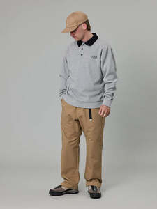 JUST ANOTHER FISHERMAN WAFFLE SEAWAY POLO - GREY MARLE
