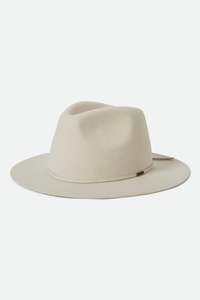 Headwear: BRIXTON WESLEY FEDORA - OFF WHITE