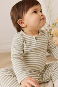 JAMIE KAY COTTON PIMA COTTON WESLEY PANT- LICHEN STRIPE CLOUD