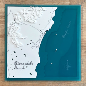 Bathymetric Coastal Map Art: Riversdale Beach Map
