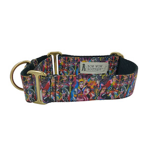 Products: 38mm Wide Villains Martingale Collar Bow Wow Boutique NZ