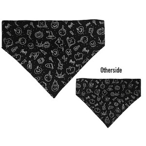 Medium Halloween on Black Bandana Bow Wow Boutique NZ