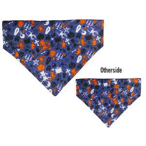 Products: Medium Halloween on Blue Bandana Bow Wow Boutique NZ