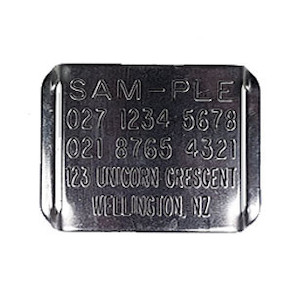 Products: Double Thick Nylon and Leather CollarTags™ Bow Wow Boutique NZ