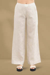 Moss: Moss Tate Pants Natural Stripe