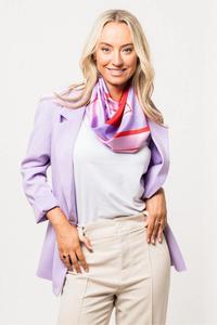 Dark Hampton: Dark Hampton Gebbie Silk Scarf Lilac Red