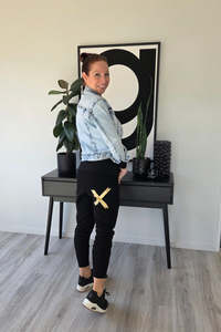 Homelee Alpine Apartment Pants Black with Gold X