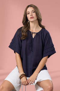 Madly Sweetly Parallel Top Navy
