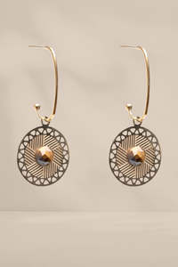 Earrings: Antler Eyes of the Sun Earrings Gold