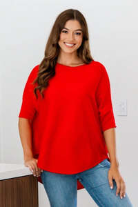 Freez Batwing Knit Scarlet