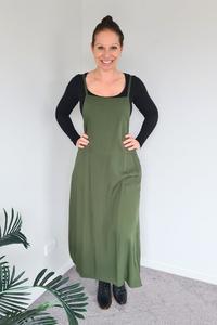 PRE-ORDER Freez Apron Dress Olive