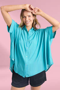Trending: Elm Luna Shirt Gumdrop Green Stripe