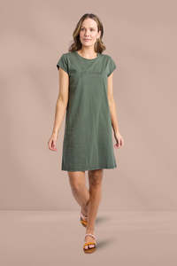 Foxwood Signature Embroidery Tee Dress Khaki