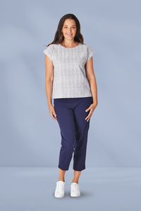 Luna Sky: Luna Sky Stretch Cotton Pants Navy