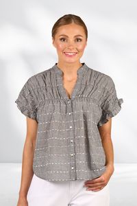 Knewe Addison Top Black Check