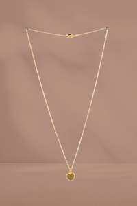 Stella and Gemma Small Etched Heart Necklace Gold