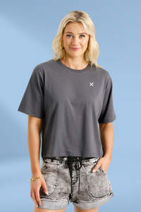 Best Sellers: Homelee Becky Tee Graphite with Ivory X