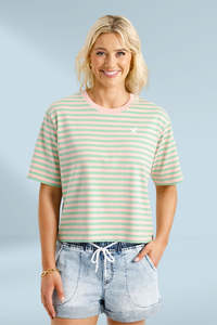 Homelee Becky Tee Candy Apple Stripes