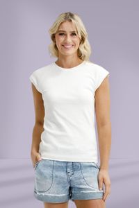 Home Lee Tees: Homelee Ribbed Raglan Tee Vanilla