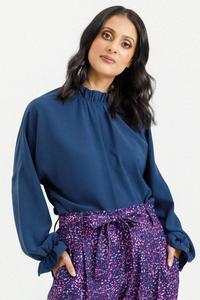 X Label Flynn Top Indigo Blue