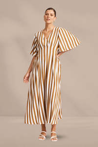 Eb And Ive: PRE-ORDER Eb and Ive Treville Stripe Maxi Dress Caramel