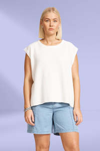 Eb and Ive Artemis Sleeveless Knit Top White