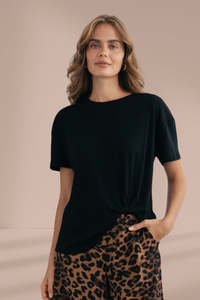 Label Of Love: Label of Love Easy Tuck Tee Black