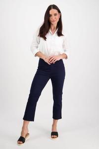 Cool Summer: Vassalli Slim Leg 7/8 Length Pull On Pants Navy